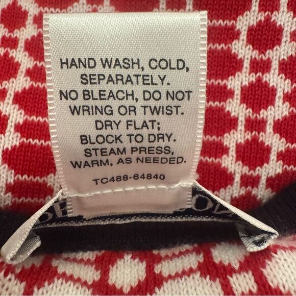 Pendleton Women’s Petite Sz M Red White Knit Robe Swim Cover Up Wrap Dress Shirt - Picture 5 of 5